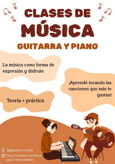 Clases de Guitarra y Piano